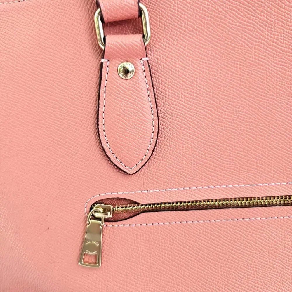 Coach Gallery Tote Bag Light Coral Pink Leather Work Travel Laptop Purse CH285